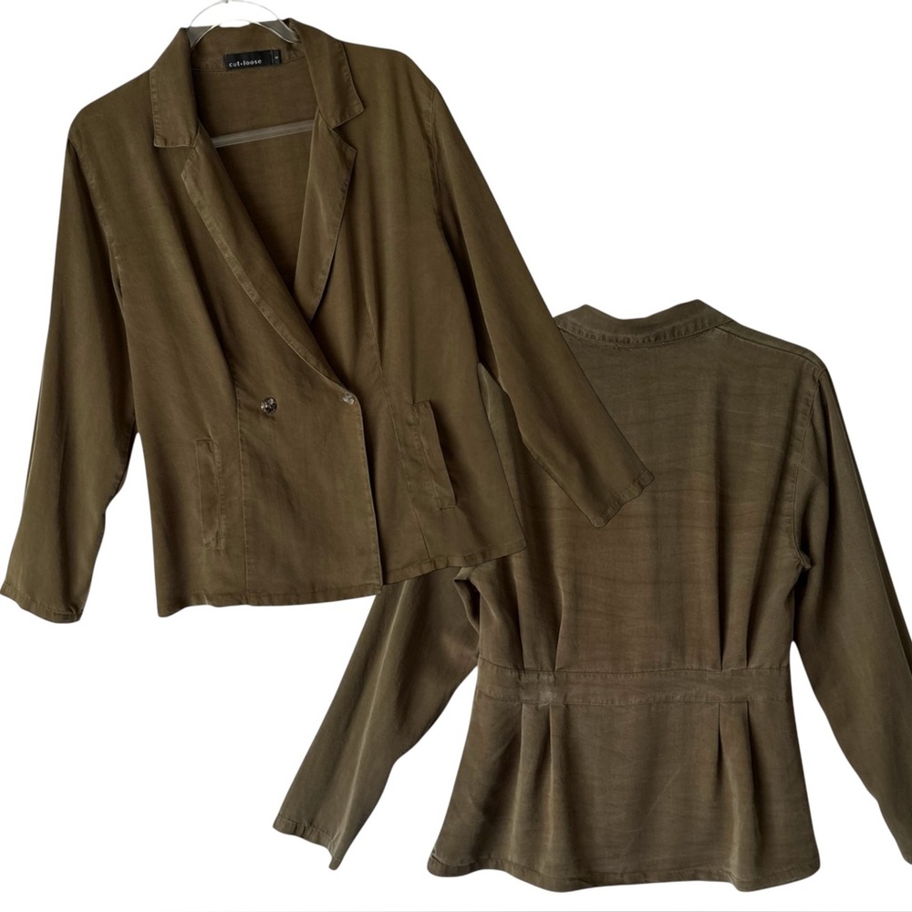 Cut Loose Jacket Size Small Collared Long Sleeve Tencel Lagenlook ArtToWear USA